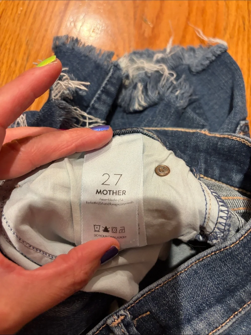 MOTHER Blue Denim Jean Shorts